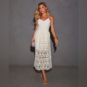 Endless Rose Ivory Lace Midi Dress (perfect for brides!!)